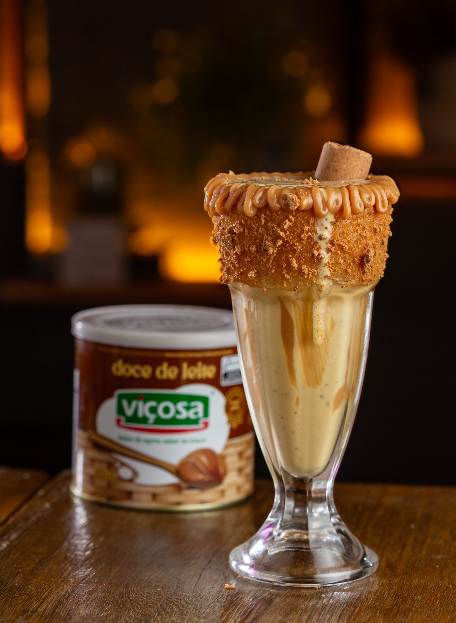 Milkshake Paçoca com Doce de Leite Viçosa
